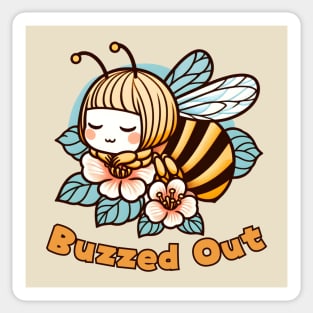 Tired bee Sticker